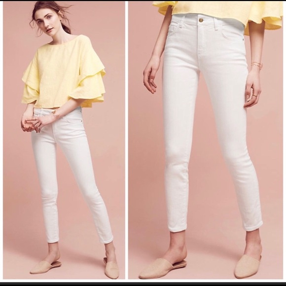 Anthropologie Denim - Anthropologie pilcro script white jeans 31 skinny high rise cropped